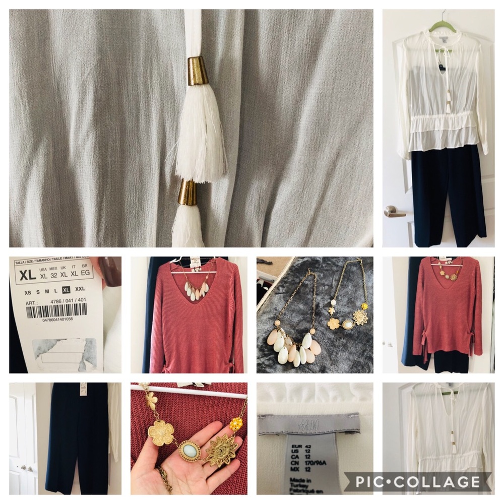 Bundle shirt, pant, sweater and 2 necklace